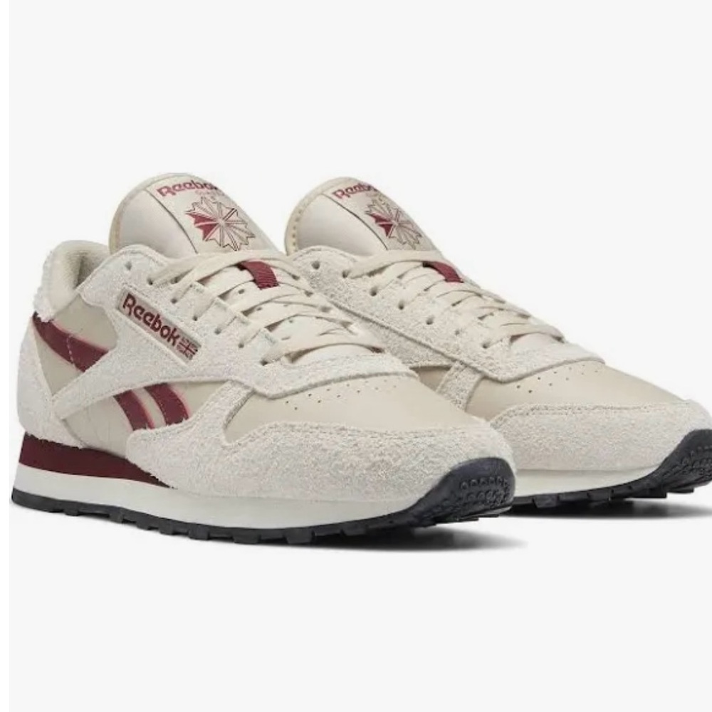 Reebok Men's Classic Leather Sneakers, Beige, Classic Burgundy Men’s  Size 13